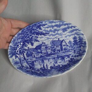 Sadler England The Afternoon tea collection blue and white porcelain oval dish